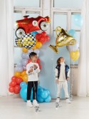 Ballon en aluminium Drapeau à damier, 45 cm, mélange de couleurs