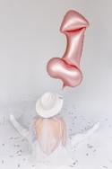 Ballon en aluminium Pénis, 55.5x112 cm, or rose