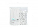 Bâtonnets pour ballons avec gobelets, 30 cm, blanc