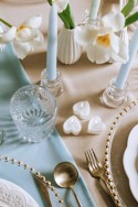 Bougies chauffe-plat en forme de cœur, 4 cm, blanc