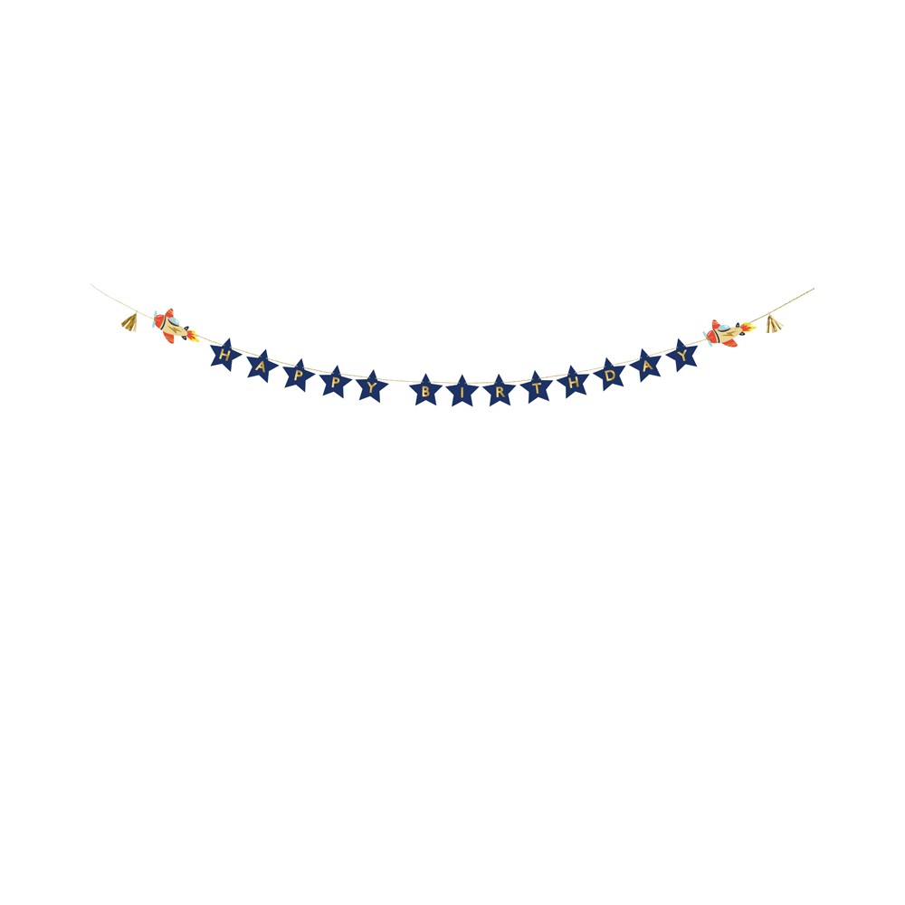 Bannière Anniversaire Avions, 2,5 m, assortiment