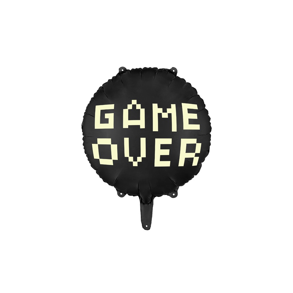 Ballon en aluminium aluminium Game over, 45 cm, noir