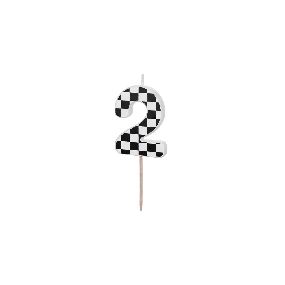 Bougie d'anniversaire Chiffre 2, 5.5 cm, noir