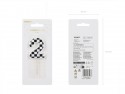 Bougie d'anniversaire Chiffre 2, 5.5 cm, noir