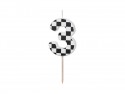 Bougie d'anniversaire Chiffre 3, 5.5 cm, noir