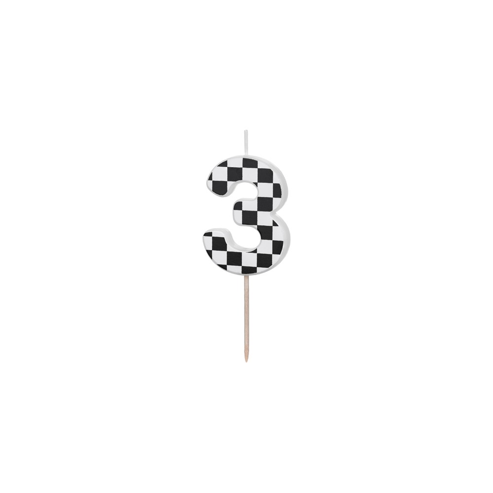 Bougie d'anniversaire Chiffre 3, 5.5 cm, noir