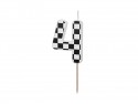 Bougie d'anniversaire Chiffre 4, 5.5 cm, noir