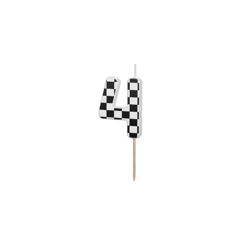 Bougie d'anniversaire Chiffre 4, 5.5 cm, noir