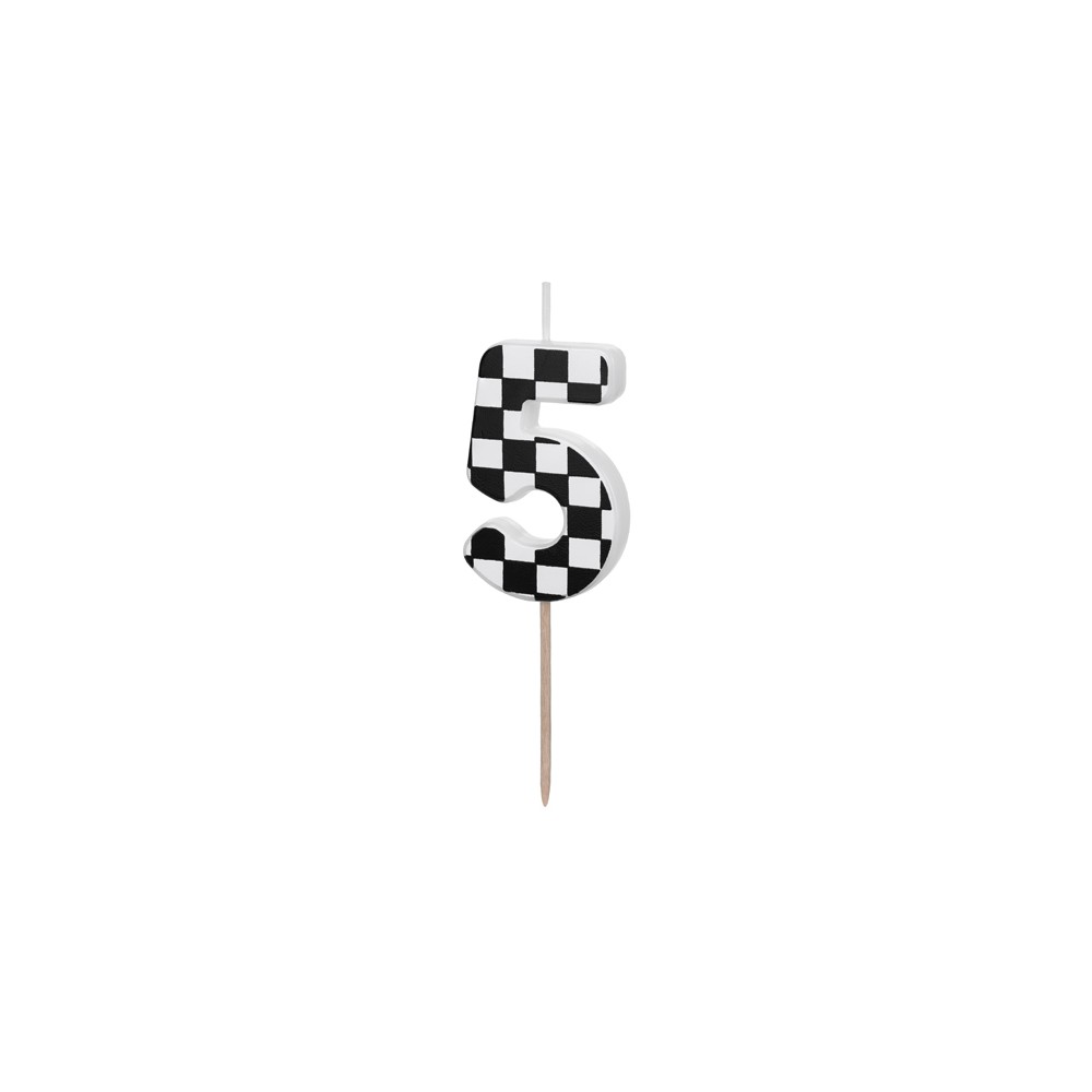 Bougie d'anniversaire Chiffre 5, 5.5 cm, noir