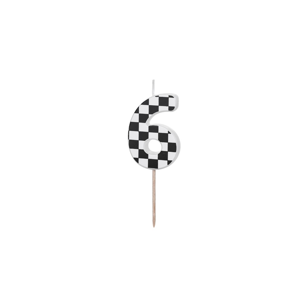 Bougie d'anniversaire Chiffre 6, 5.5 cm, noir