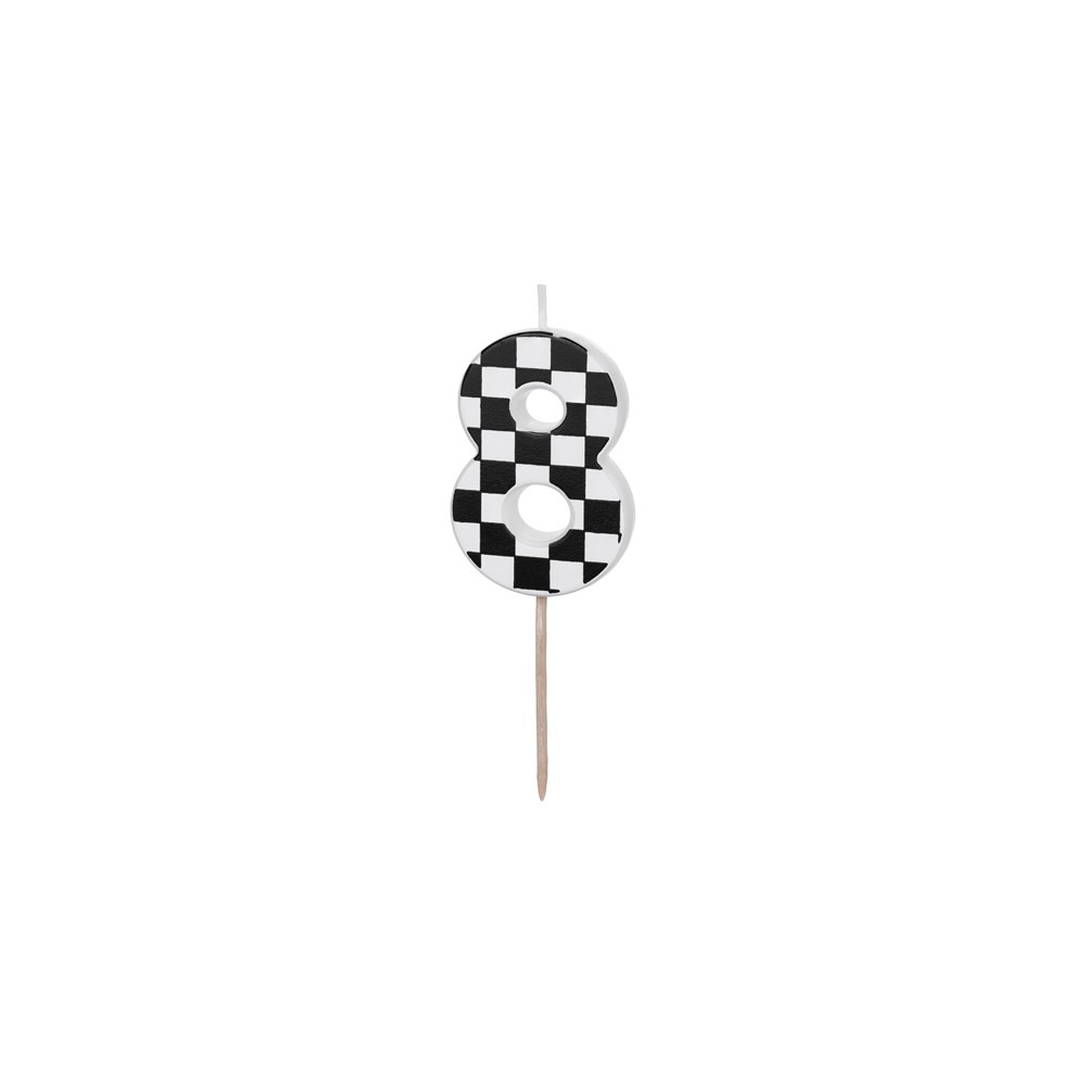 Bougie d'anniversaire Chiffre 8, 5.5 cm, noir