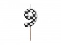 Bougie d'anniversaire Chiffre 9, 5.5 cm, noir