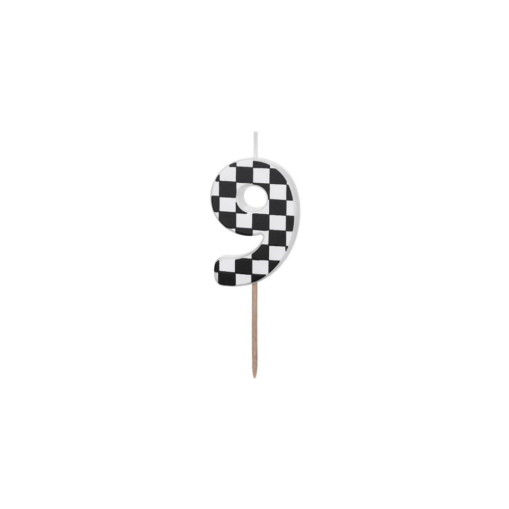 Bougie d'anniversaire Chiffre 9, 5.5 cm, noir