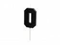 Bougie d'anniversaire Chiffre 0, 6 cm, noir