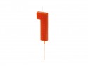 Bougie d'anniversaire Chiffre 1, 6 cm, rouge