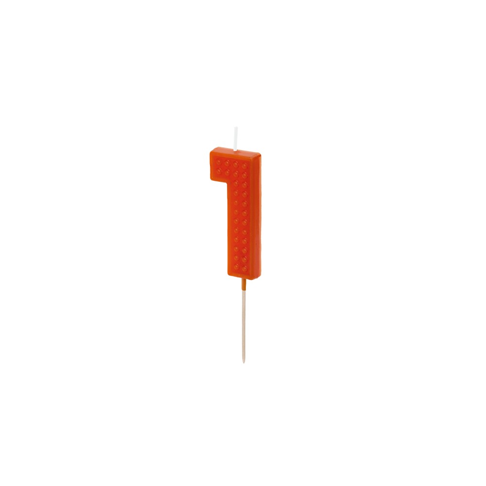 Bougie d'anniversaire Chiffre 1, 6 cm, rouge