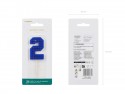 Bougie d'anniversaire Chiffre 2, 6 cm, bleu