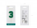 Bougie d'anniversaire Chiffre 3, 6 cm, vert