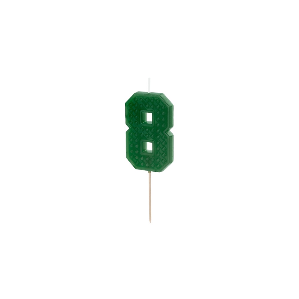 Bougie d'anniversaire Chiffre 8, 6 cm, vert