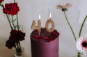 Bougie d'anniversaire Chiffre 0, 4.5 cm, or