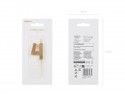 Bougie d'anniversaire Chiffre 4, 4.5 cm, or