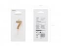 Bougie d'anniversaire Chiffre 7, 4.5 cm, or