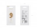 Bougie d'anniversaire Chiffre 9, 4.5 cm, or
