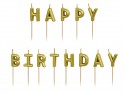 Bougies d'anniversaire Happy Birthday, 2.5 cm, or