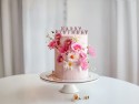 Bougies d'anniversaire Happy Birthday, 2.5 cm, or rose