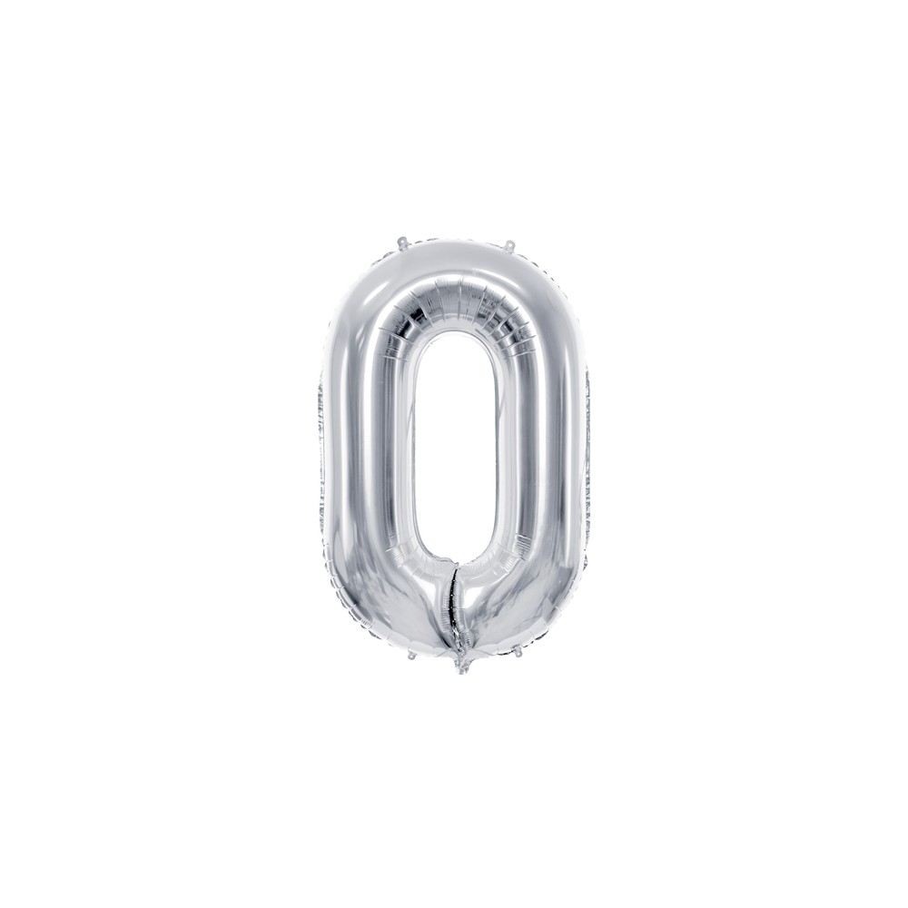 Ballon en aluminium Chiffre ''0'', 72cm, argent