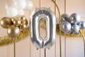 Ballon en aluminium Chiffre ''0'', 72cm, argent