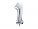 Ballon en aluminium Chiffre ''1'', 72cm, argent