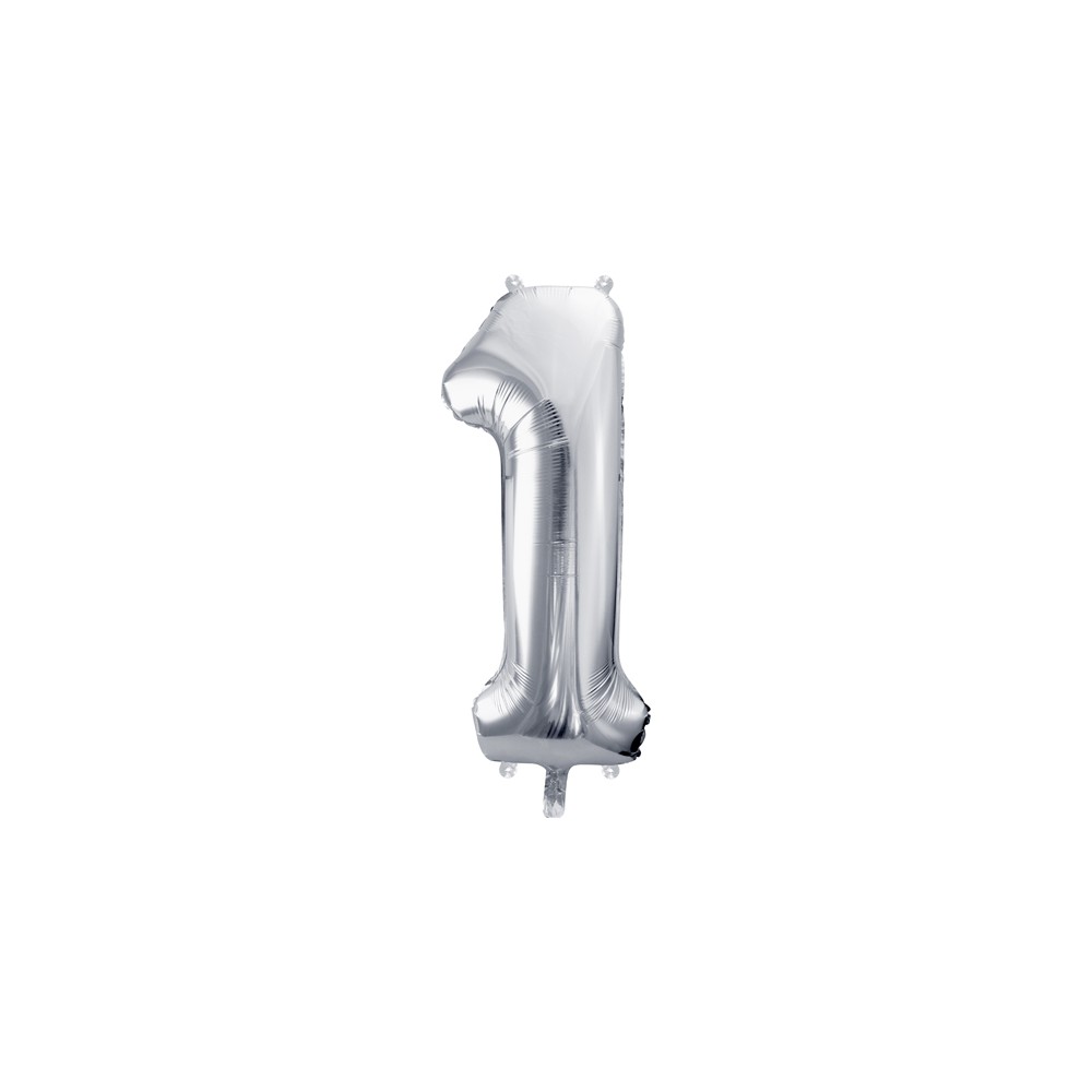 Ballon en aluminium Chiffre ''1'', 72cm, argent