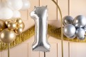 Ballon en aluminium Chiffre ''1'', 72cm, argent