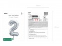 Ballon en aluminium Chiffre ''2'', 72cm, argent