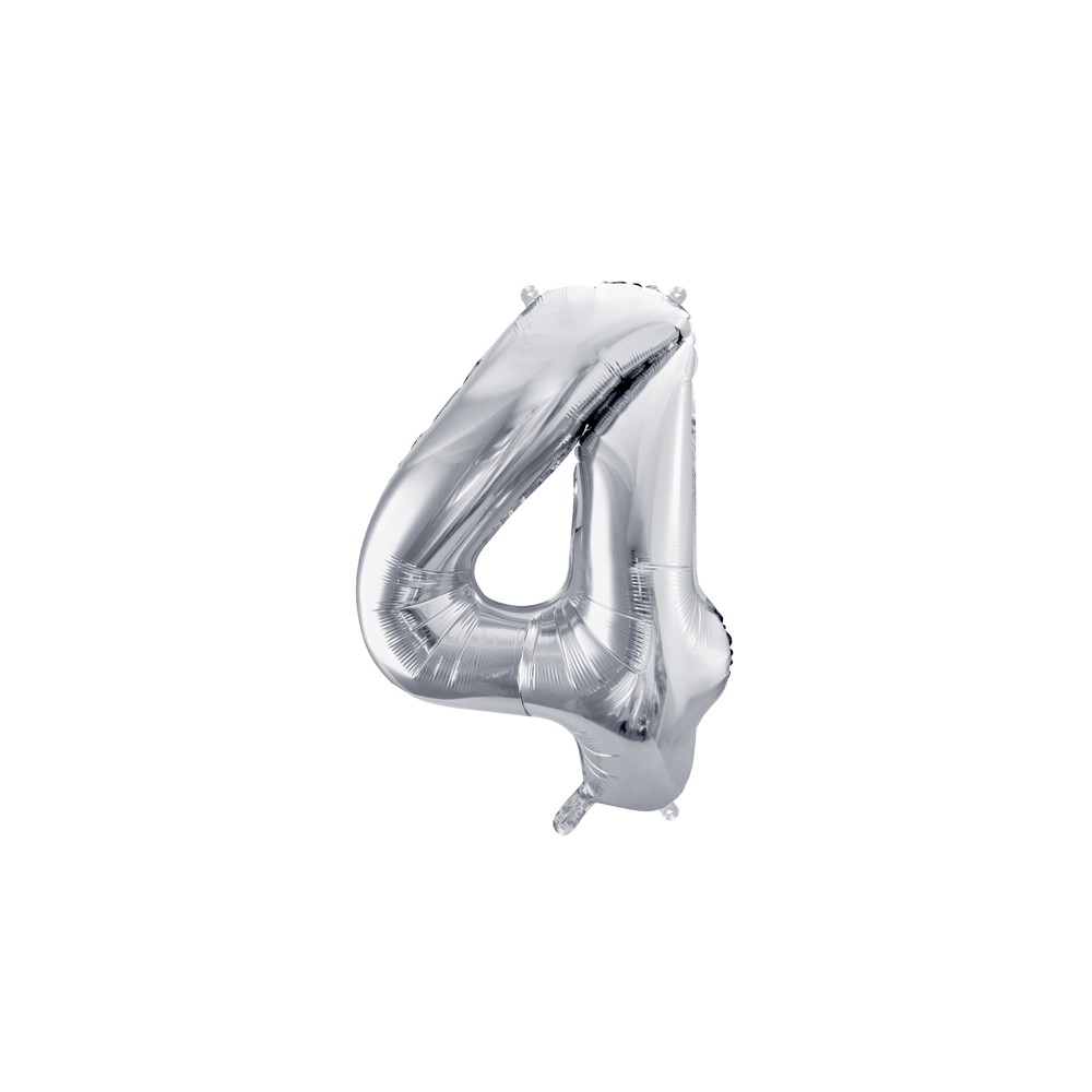 Ballon en aluminium Chiffre ''4'', 72cm, argent