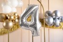Ballon en aluminium Chiffre ''4'', 72cm, argent