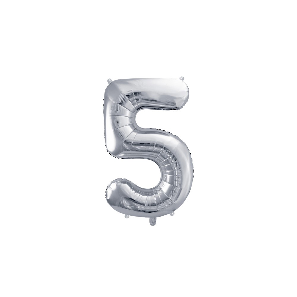 Ballon en aluminium Chiffre ''5'', 72cm, argent