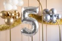 Ballon en aluminium Chiffre ''5'', 72cm, argent