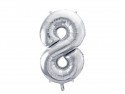 Ballon en aluminium Chiffre ''8'', 72cm, argent