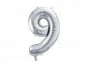 Ballon en aluminium Chiffre ''9'', 72cm, argent