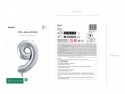Ballon en aluminium Chiffre ''9'', 72cm, argent