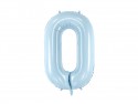 Ballon en aluminium Chiffre ''0'', 72cm, bleu clair