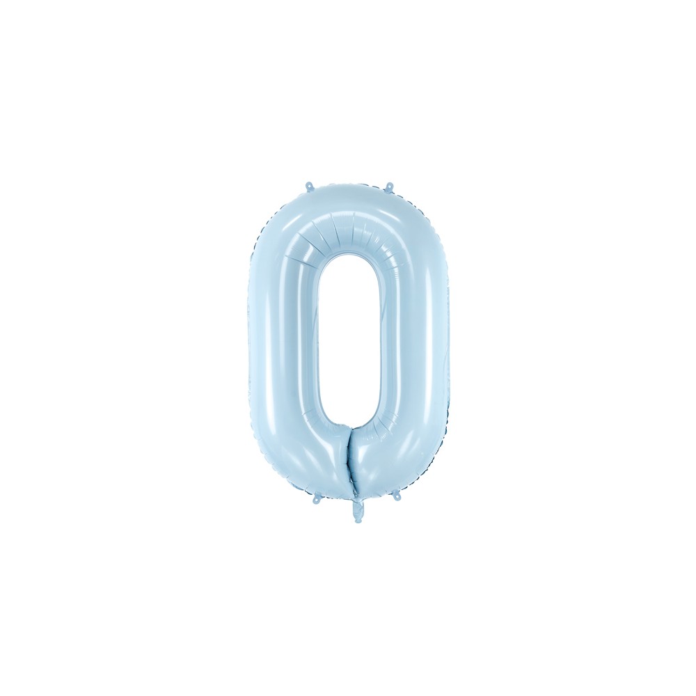 Ballon en aluminium Chiffre ''0'', 72cm, bleu clair