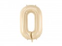 Ballon en aluminium Chiffre ''0'', 72cm, beige
