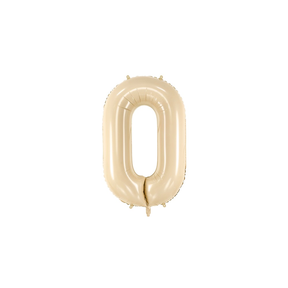 Ballon en aluminium Chiffre ''0'', 72cm, beige