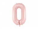 Ballon en aluminium Chiffre ''0'', 72cm, rose clair