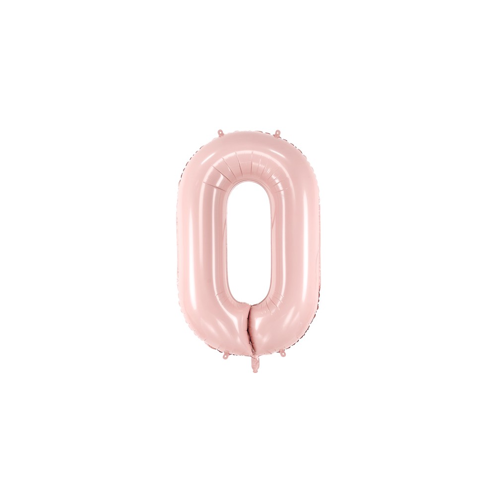Ballon en aluminium Chiffre ''0'', 72cm, rose clair