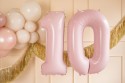 Ballon en aluminium Chiffre ''0'', 72cm, rose clair