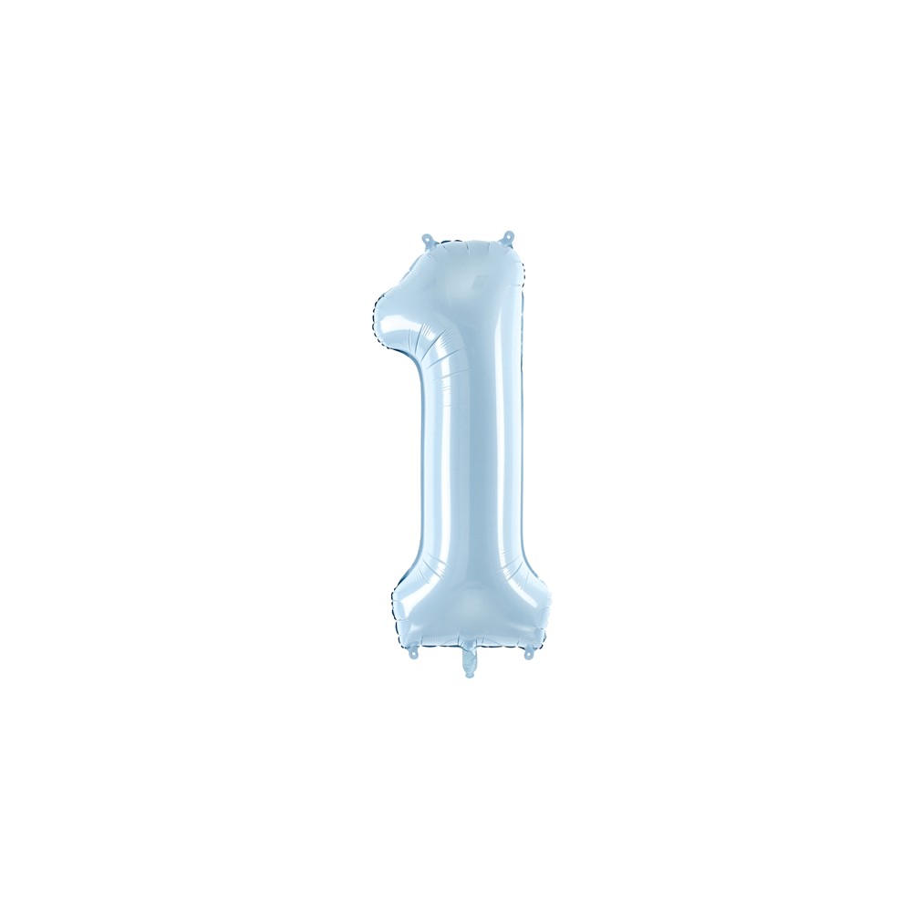 Ballon en aluminium Chiffre ''1'', 72cm, bleu clair